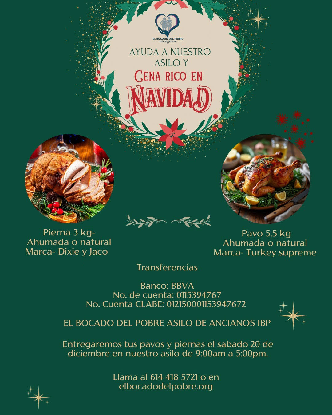 Comparte el sabor de la Navidad y apoya al Asilo de Ancianos El Bocado del Pobre 🎄